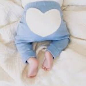 Sapling Baby organic cotton heart pants, NWTS, 0-3 months